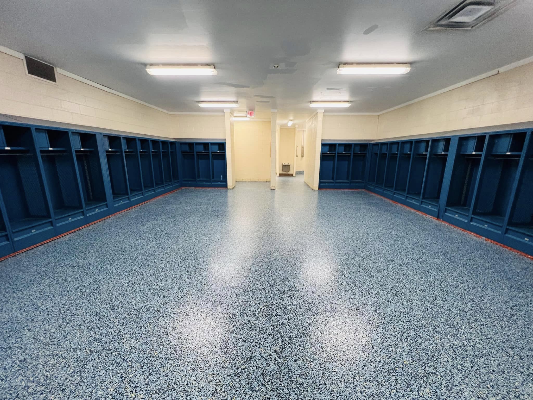 Locker room epoxy floor