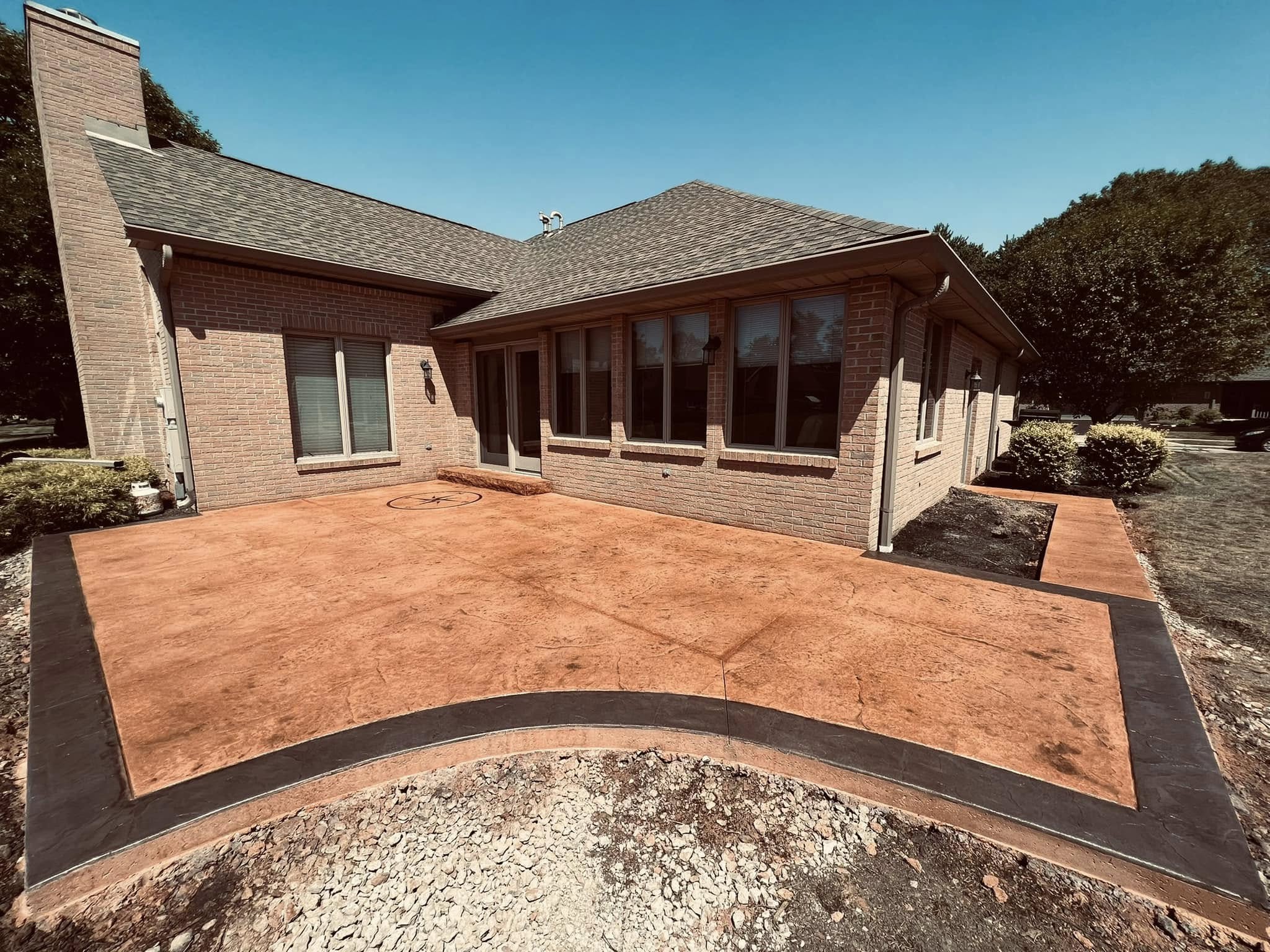 Tan back patio installation