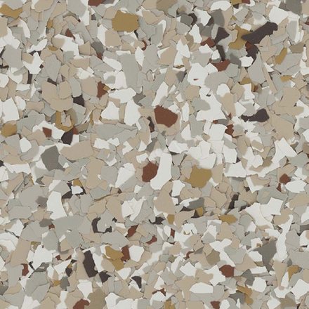 Deco-Crete King's Ransom epoxy flake blend in gray, tan, and rust